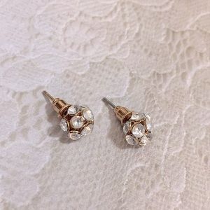Rhinestone button earrings
